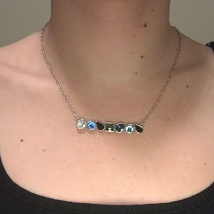 Touchstone crystal-Swarovski Mixed Blue Necklace